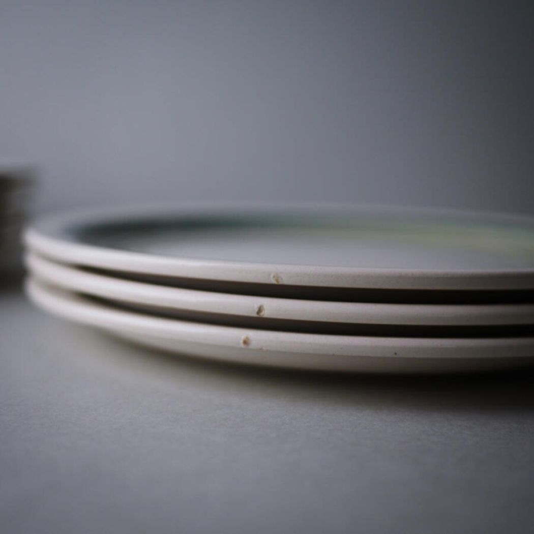 Håndmalede Grønne Frokosttallerkner, 8 stk. 6