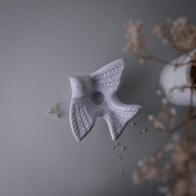 Lille Fugle Lysestage i Keramik