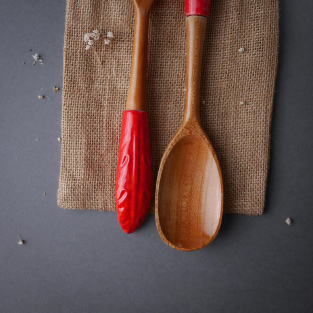 Salatbestik med Porcelænsskafter 1