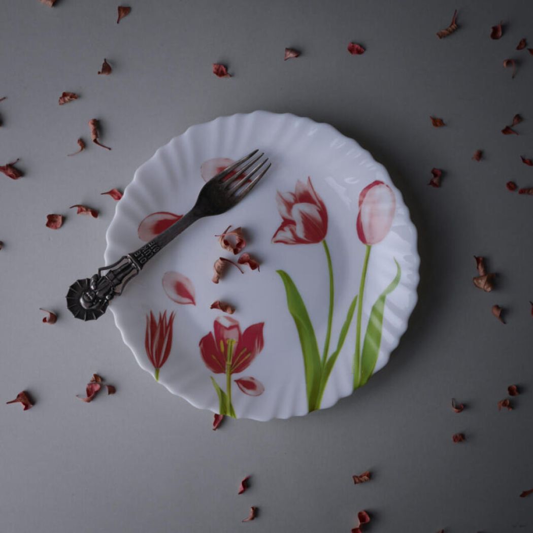 Arcopal Tallerkner med Tulipaner, 5 stk.