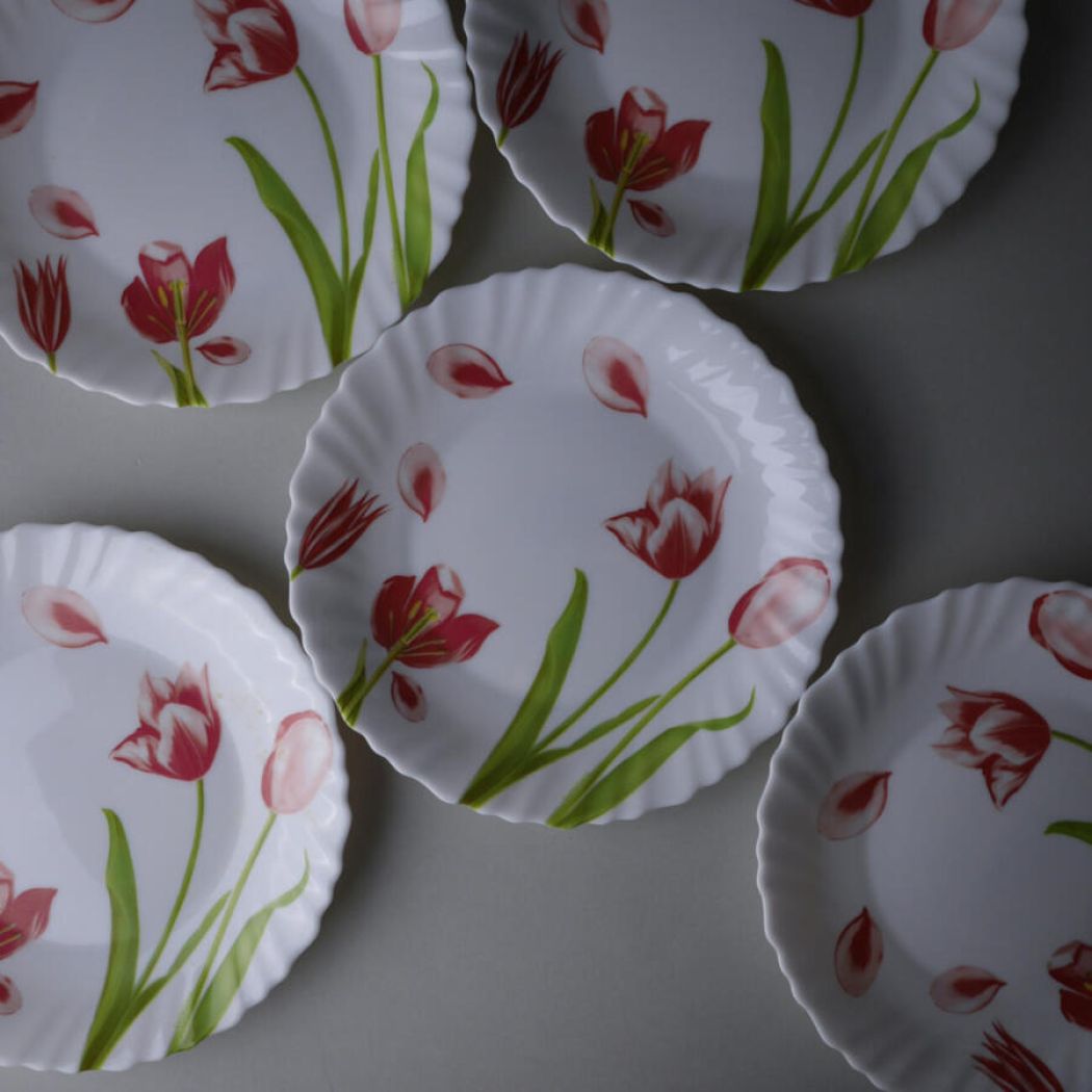 Arcopal Tallerkner med Tulipaner, 5 stk. 2