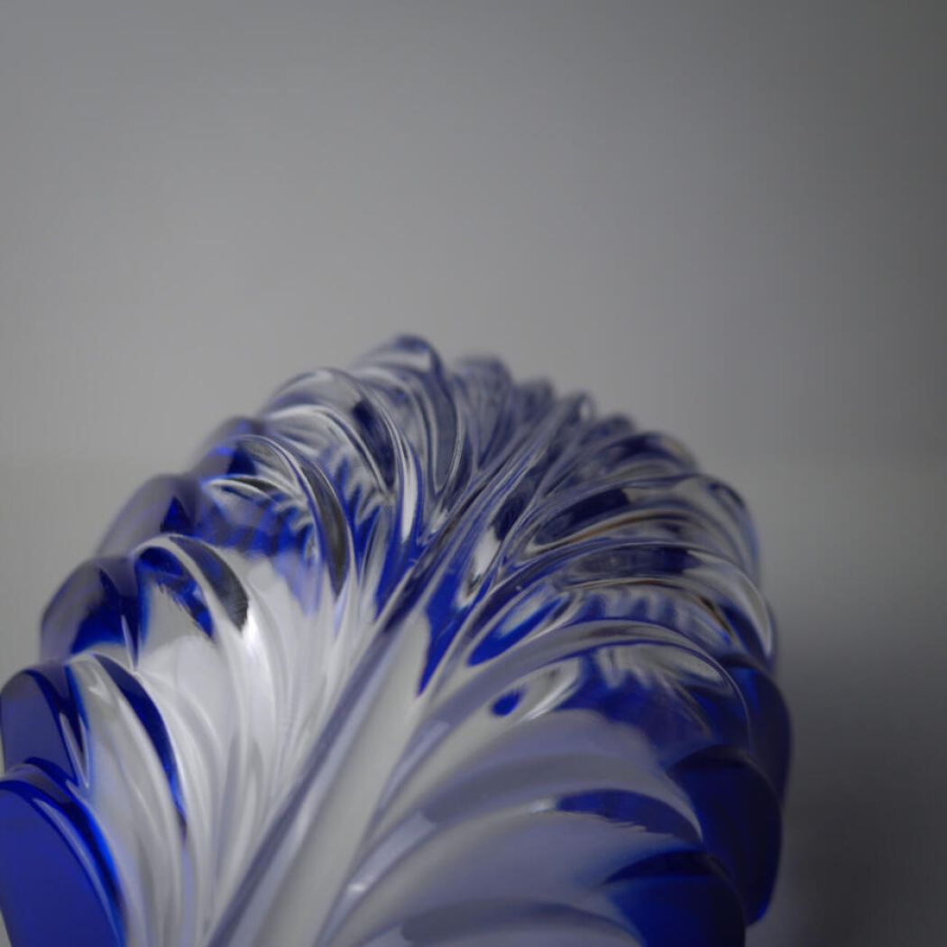 Blå Blad Glasskål 3