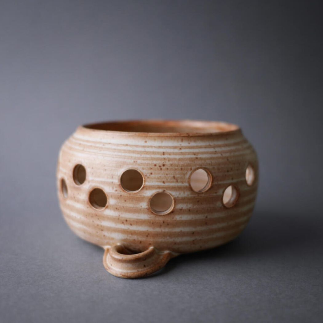 Rund Beige Keramik Vægstage 4