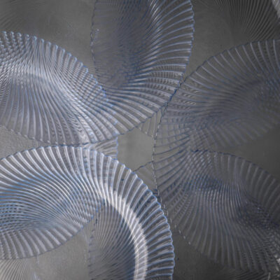 Blå Middagstallerkner i Glas med Fantastisk Swirl, 6 stk.