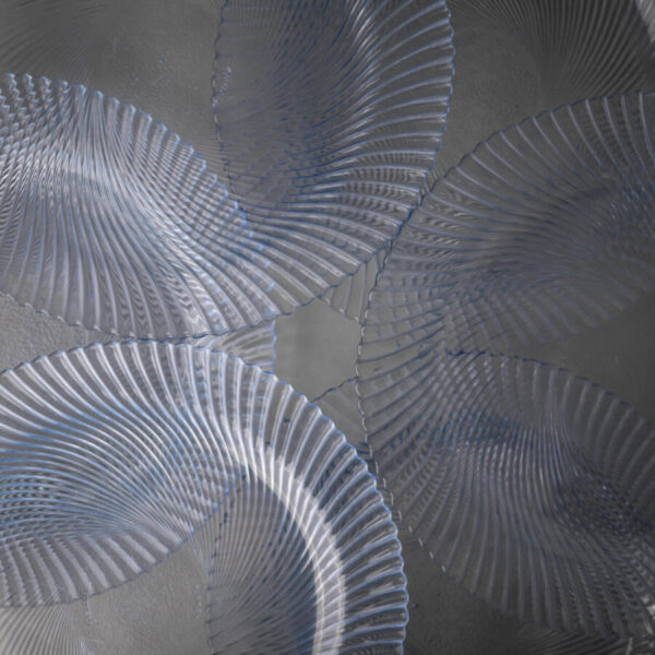 Blå Middagstallerkner i Glas med Fantastisk Swirl, 6 stk.
