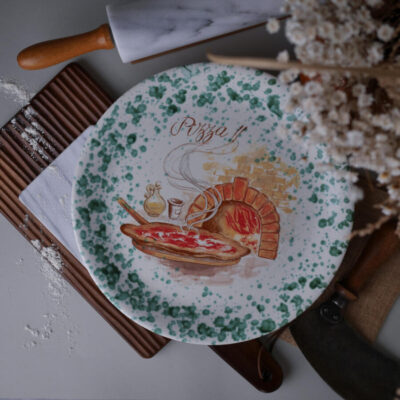 Farverige Italienske Pizzafade med Motiv
