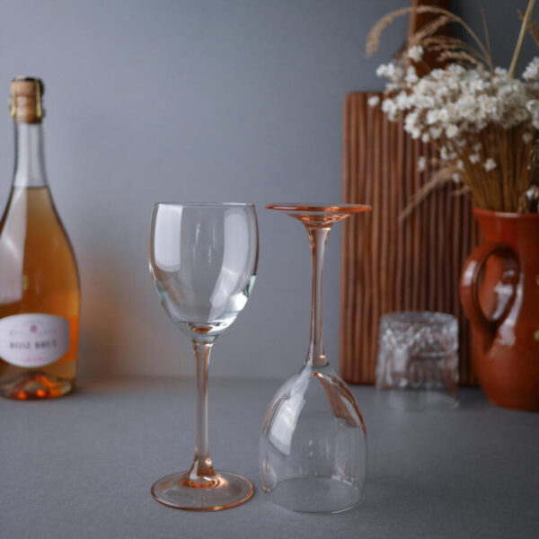 Luminarc Hvidvinsglas med Rosa Stilk