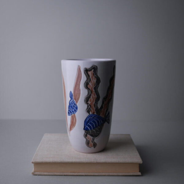 Smuk Vintage Vase med Fiskemotiver