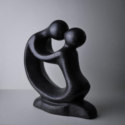 Stor Sort Keramik skulptur