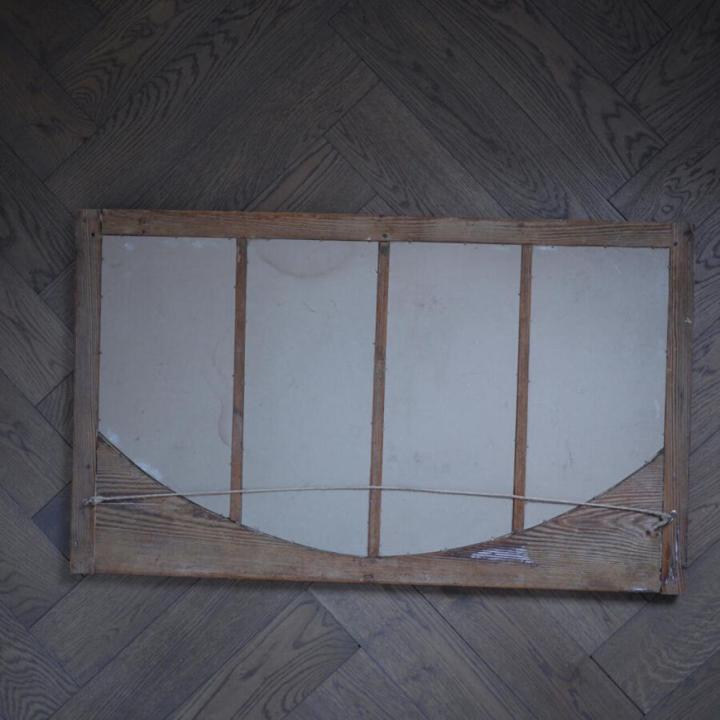 Gammelt Rustikt Fyrtræsspejl