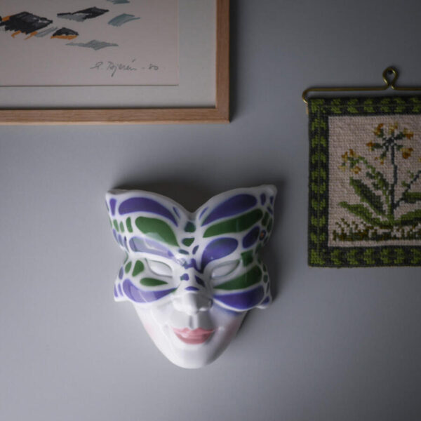 Lilla Porcelænsmaske Vase til Væggen