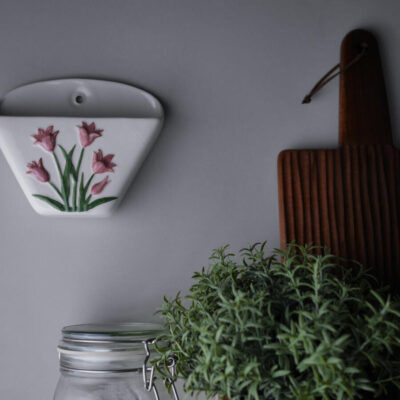 Kaffefilterholder med Rosa Tulipaner