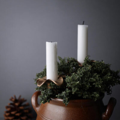 Messing Blomster lysestager, 2 stk.