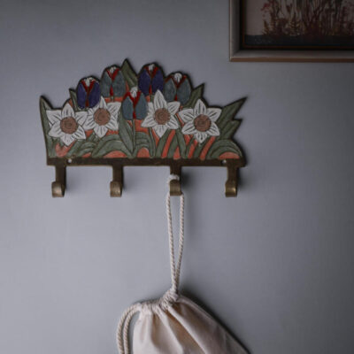 Stor Messing Knage med Blomster 10