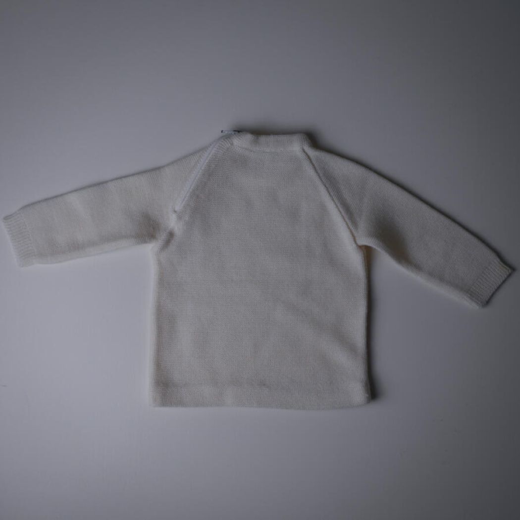 Hvidt Hjemmestrikket Dragt & Bluse, Str. 50 4