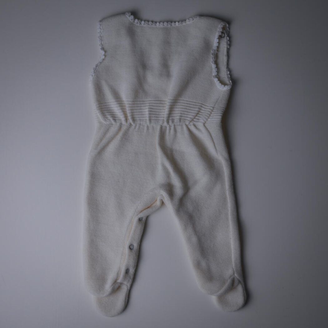 Hvidt Hjemmestrikket Dragt & Bluse, Str. 50 8