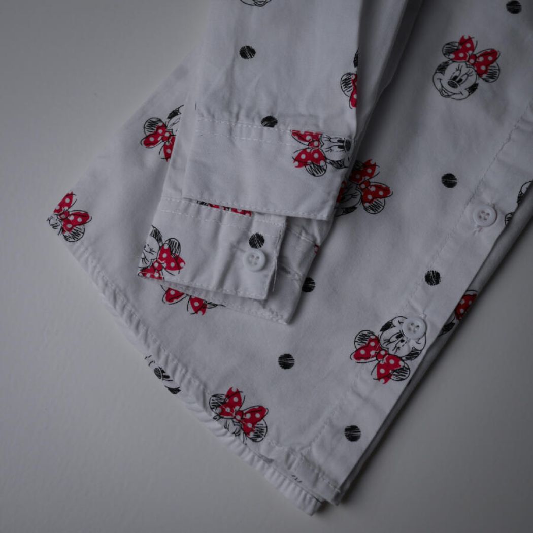 Hvid Minnie Mouse Skjorte, Str. 104 1