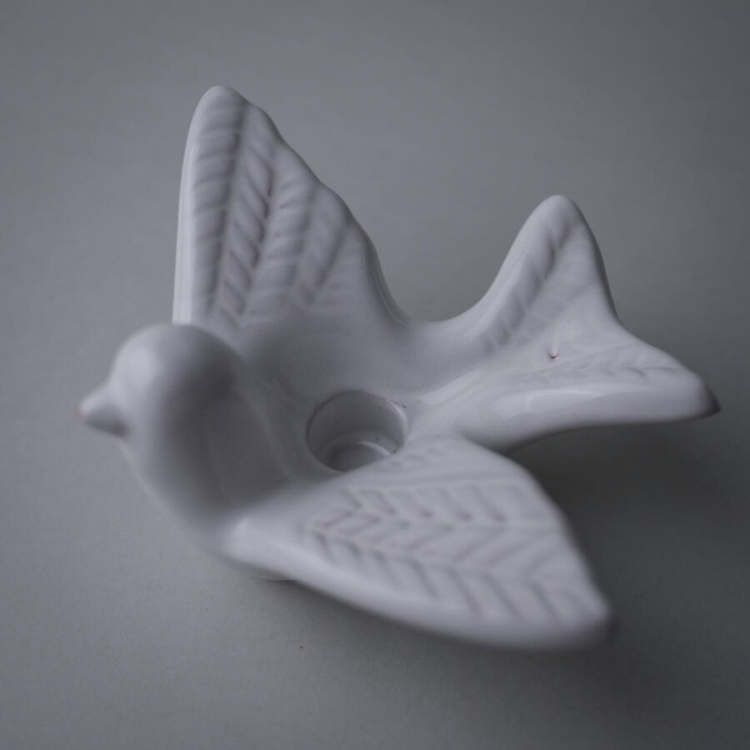 Lille Fugle Lysestage i Keramik 2