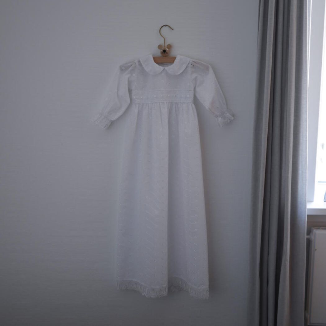 Lang Hvid Vintage Dåbskjole