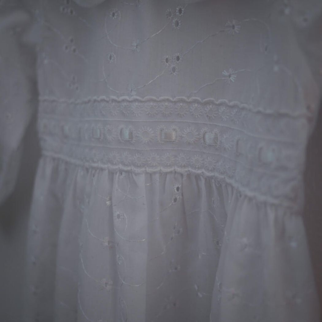 Lang Hvid Vintage Dåbskjole 3