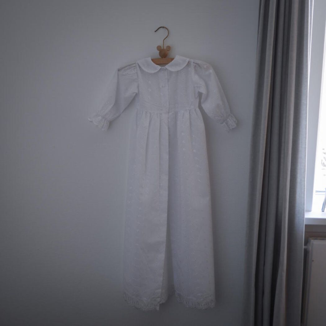 Lang Hvid Vintage Dåbskjole 6