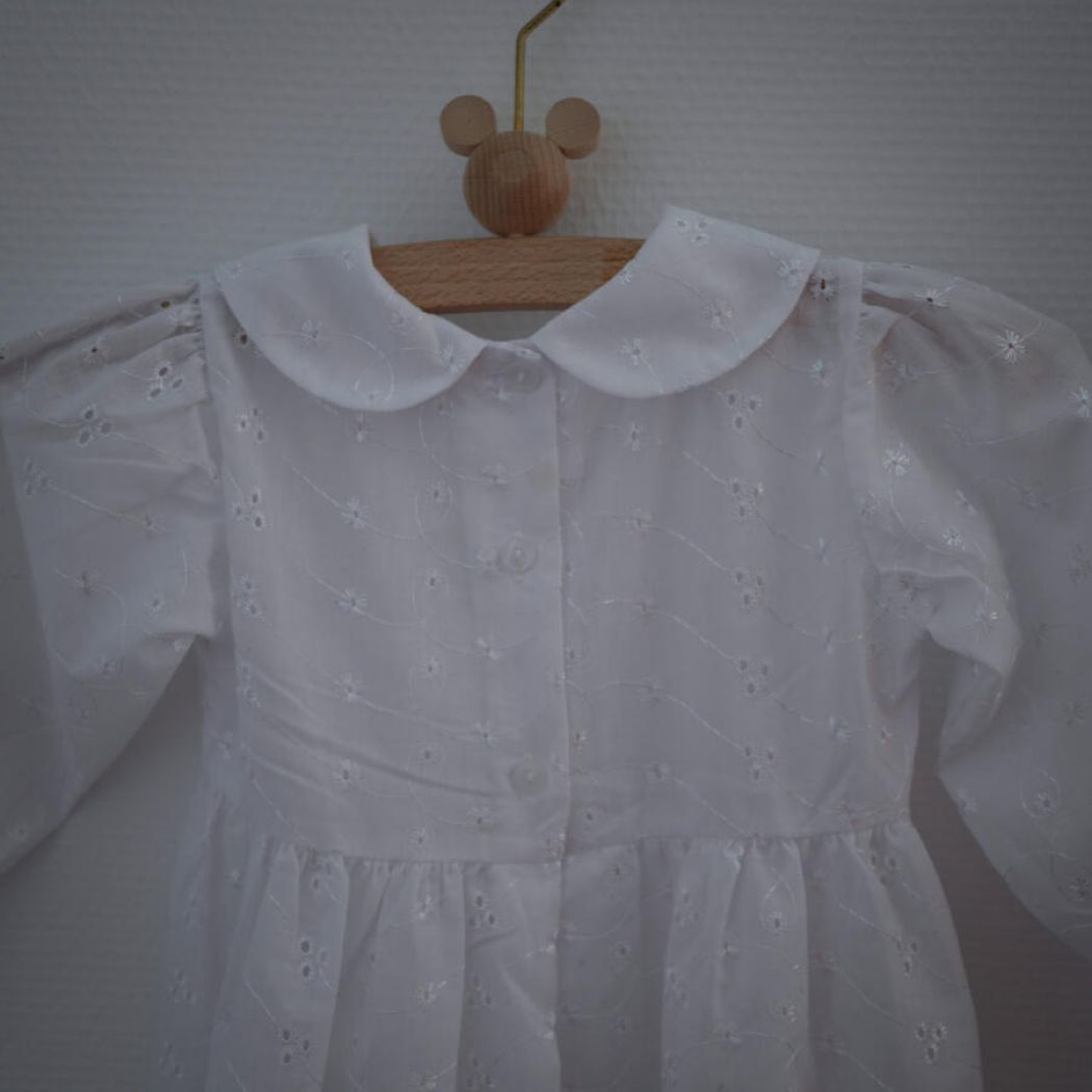 Lang Hvid Vintage Dåbskjole 7