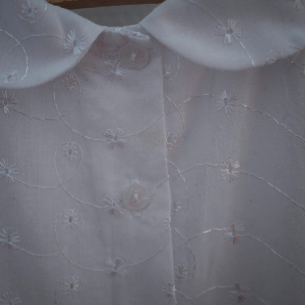 Lang Hvid Vintage Dåbskjole 8