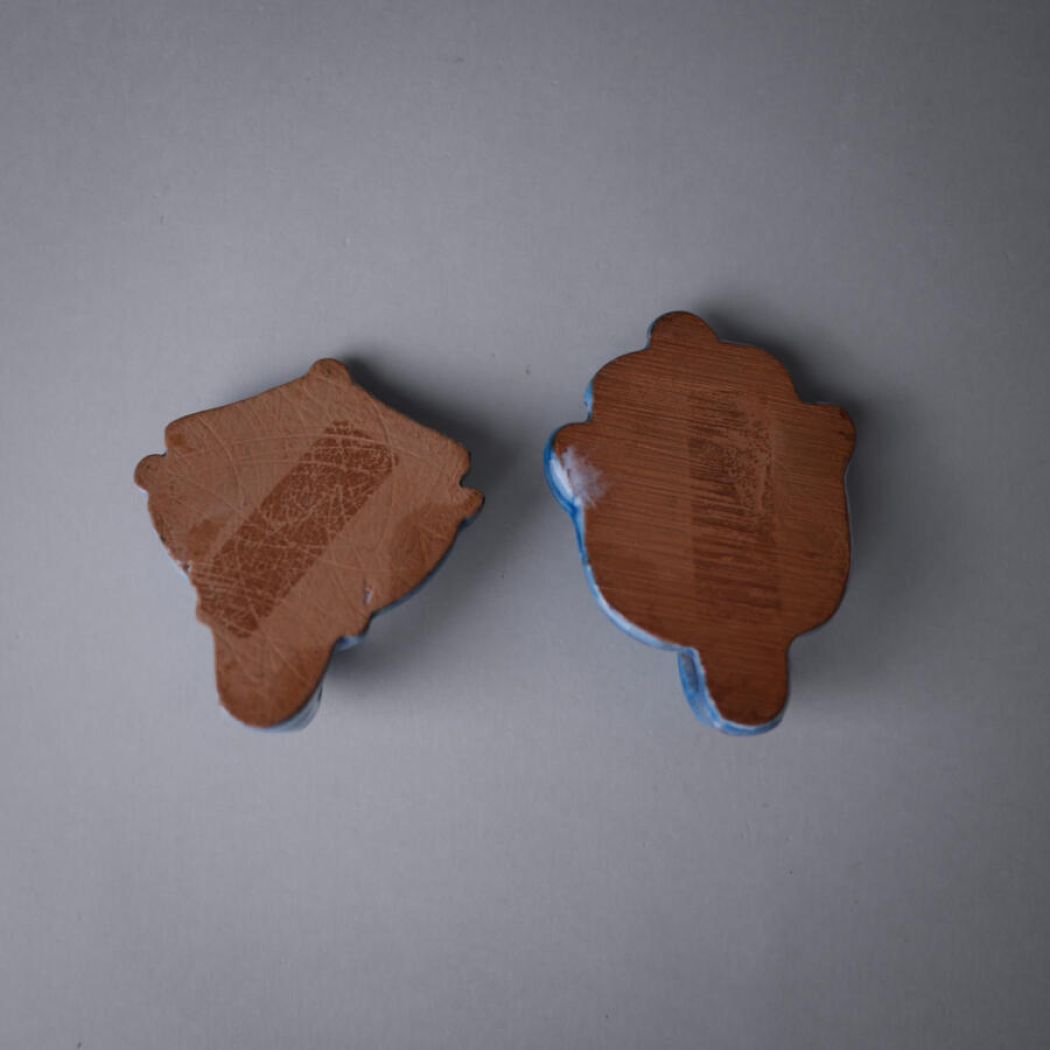 Små Blå Vægknager i Keramik, 2 stk. 4