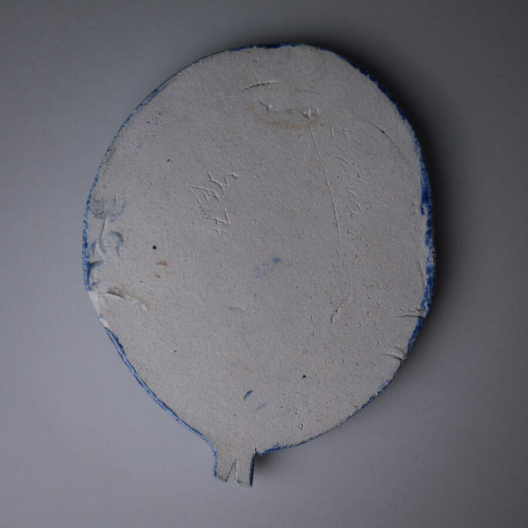 Blåt Keramik Relief med Påfugl 4