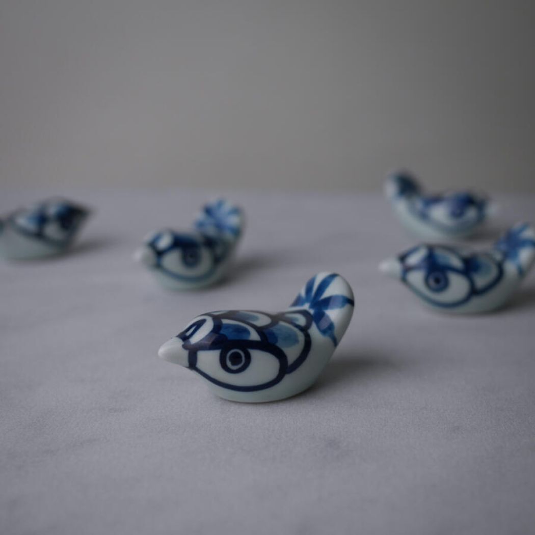Fugle Knivstole i Porcelæn, 5 stk. 1