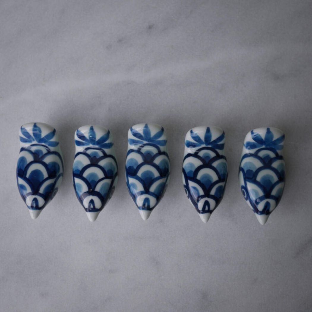 Fugle Knivstole i Porcelæn, 5 stk. 3