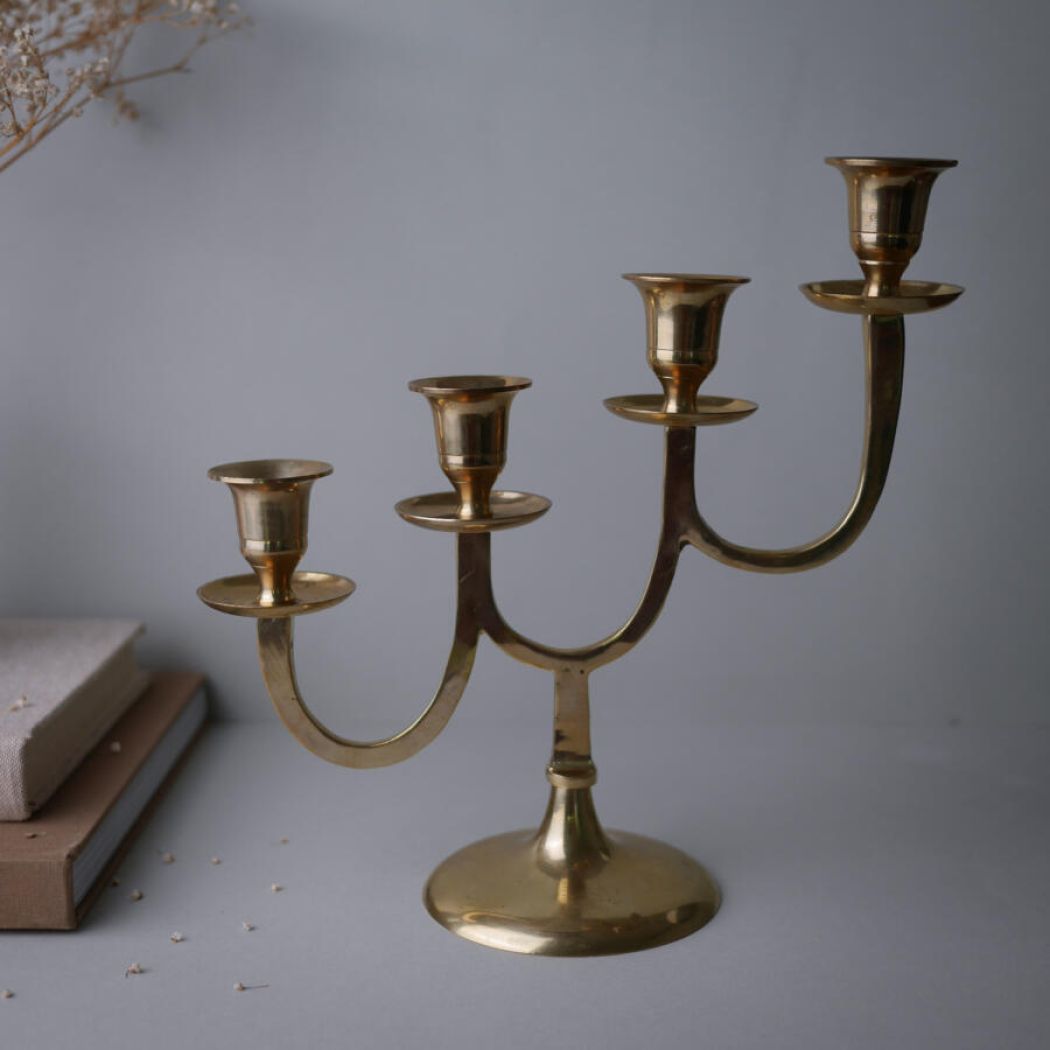 Skrå Messing Lysestage 1