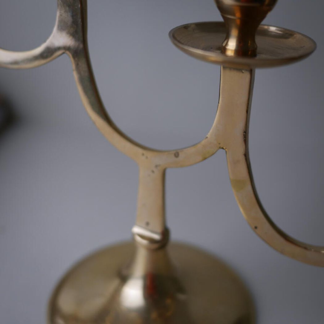 Skrå Messing Lysestage 4