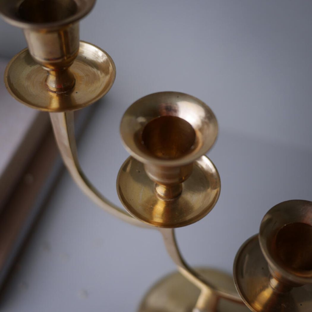 Skrå Messing Lysestage 5