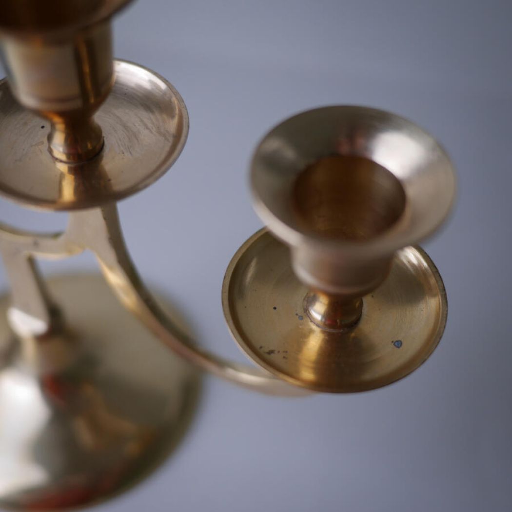 Skrå Messing Lysestage 6