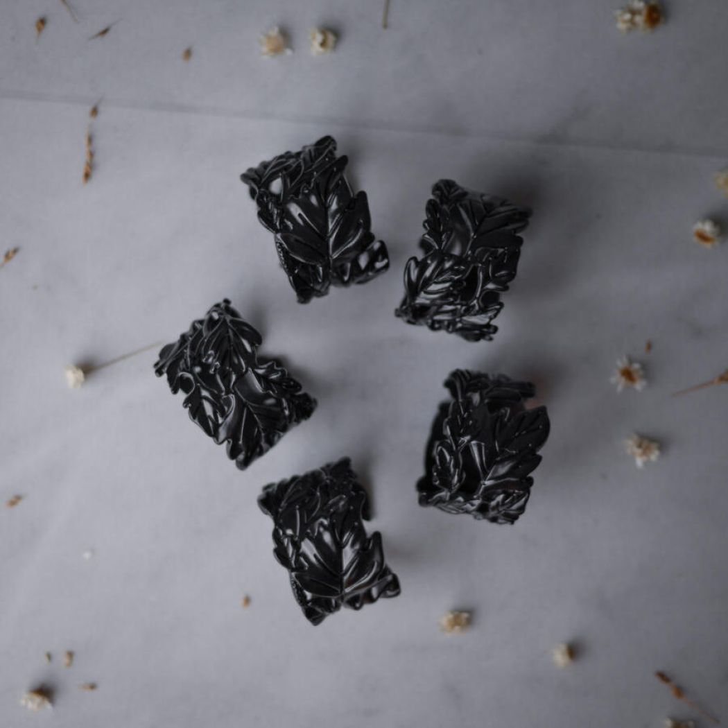 Sorte Servietringe, 5 stk. 1