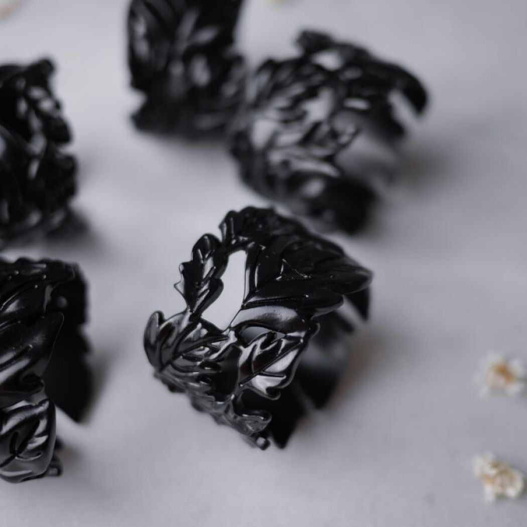 Sorte Servietringe, 5 stk. 2