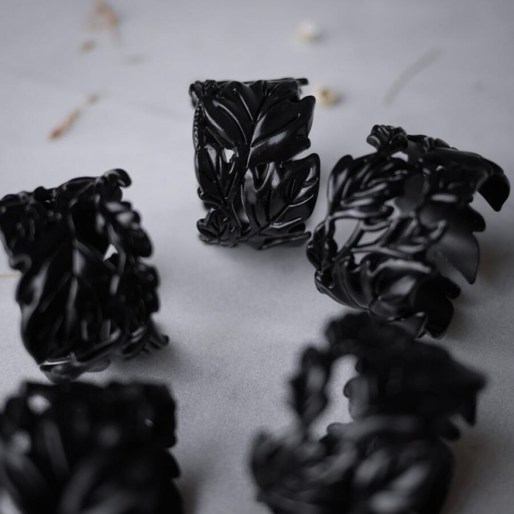 Sorte Servietringe, 5 stk. 3