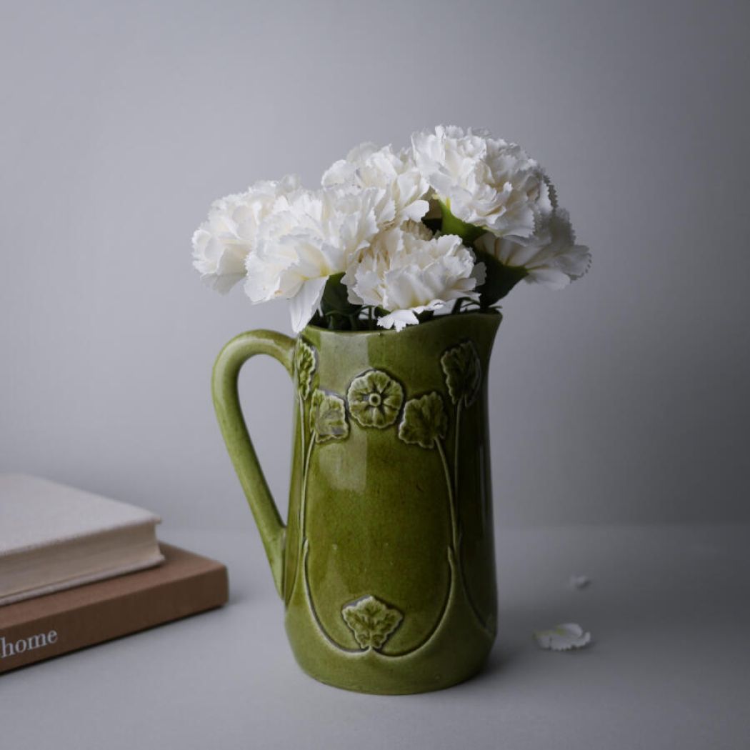 Grøn Vintagekande med Blomster 3