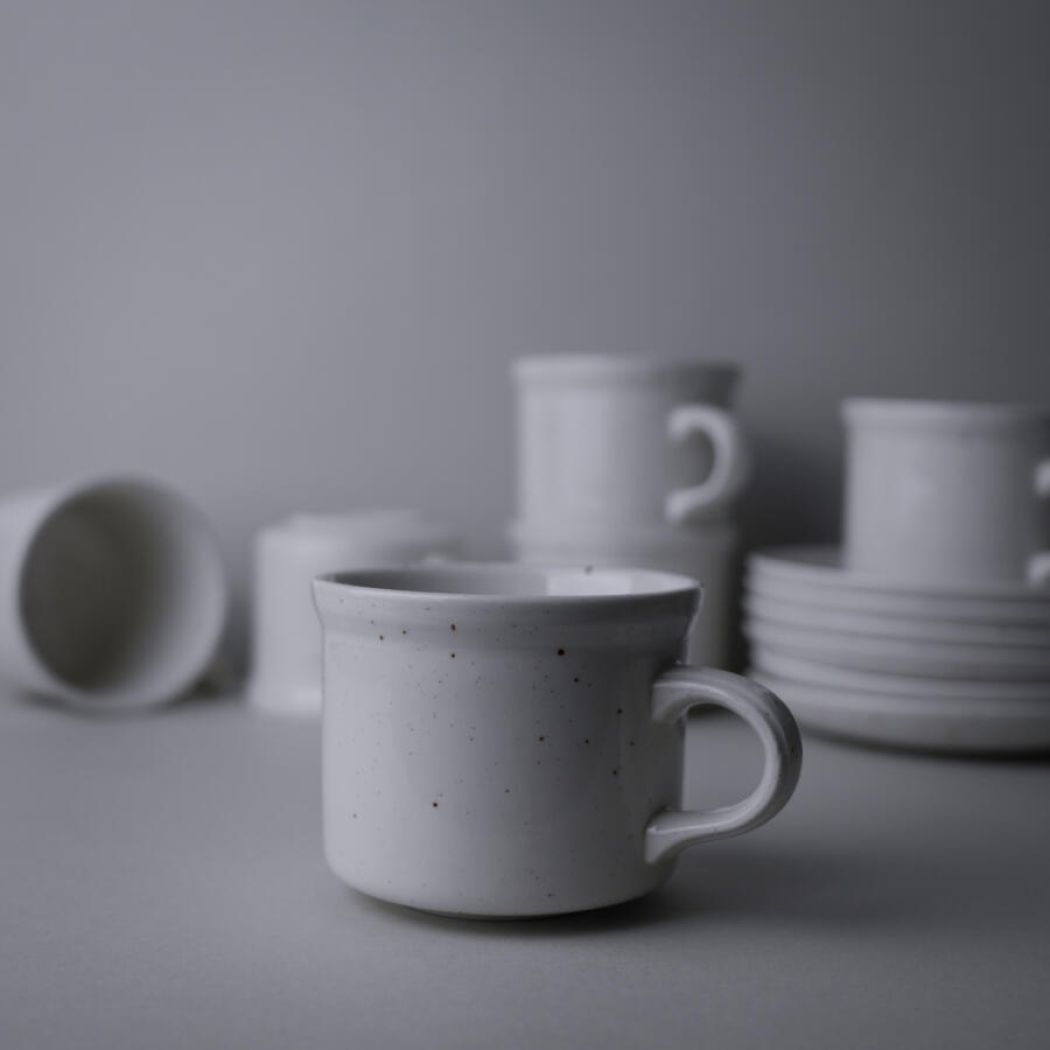 Råhvide Keramik kopper med Nistre, 6 stk. 2