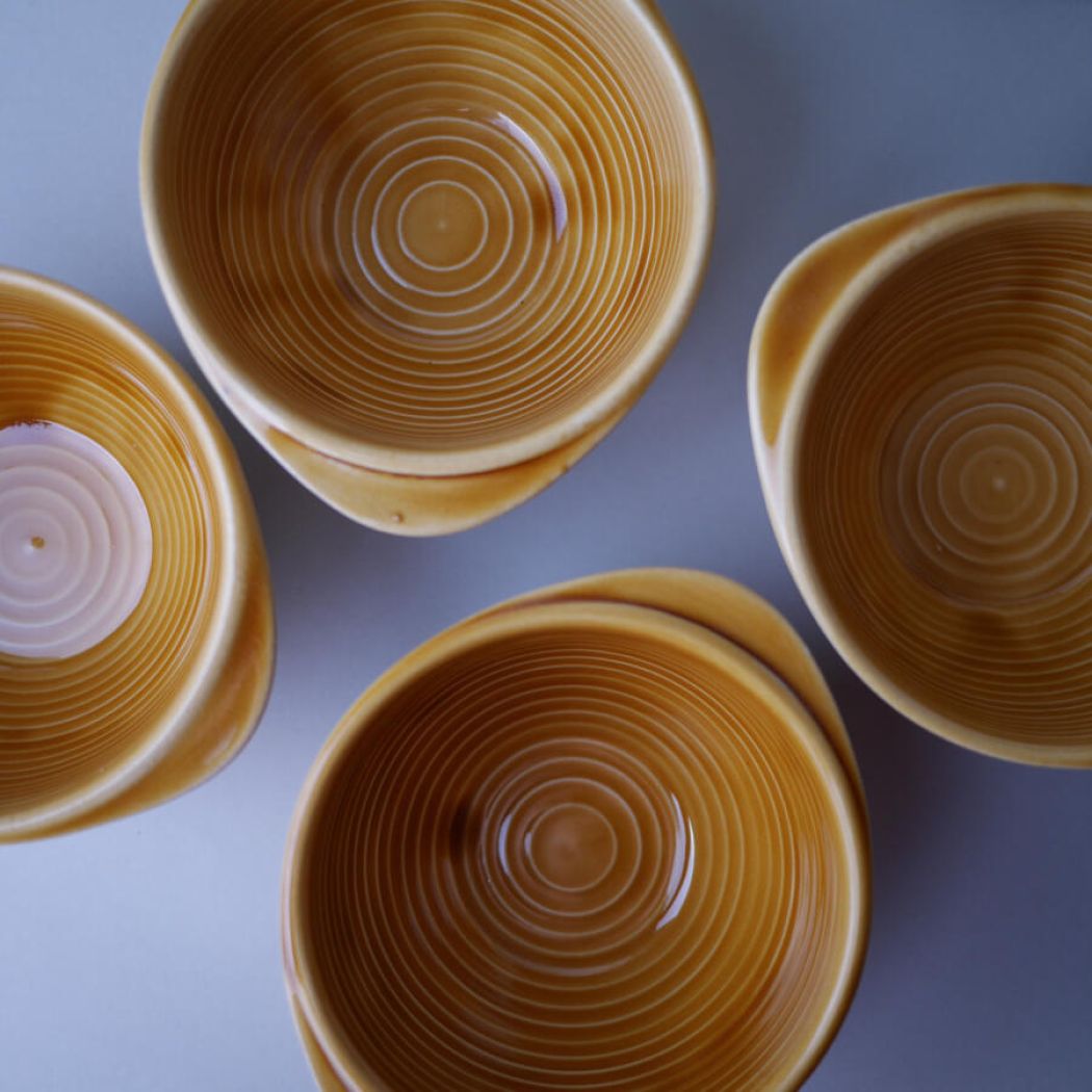 Gule Skåle med Stråmotiv, 4 stk. 6