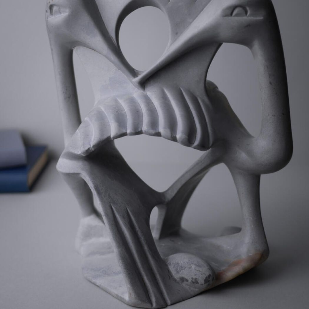 Høj Grå Fugle Fedststensfigur 2