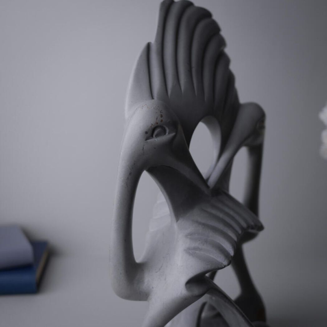 Høj Grå Fugle Fedststensfigur 4