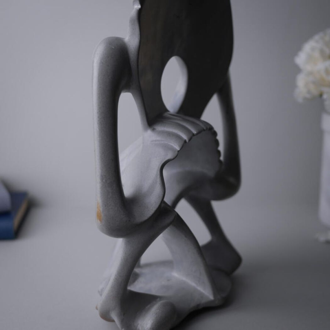 Høj Grå Fugle Fedststensfigur 6