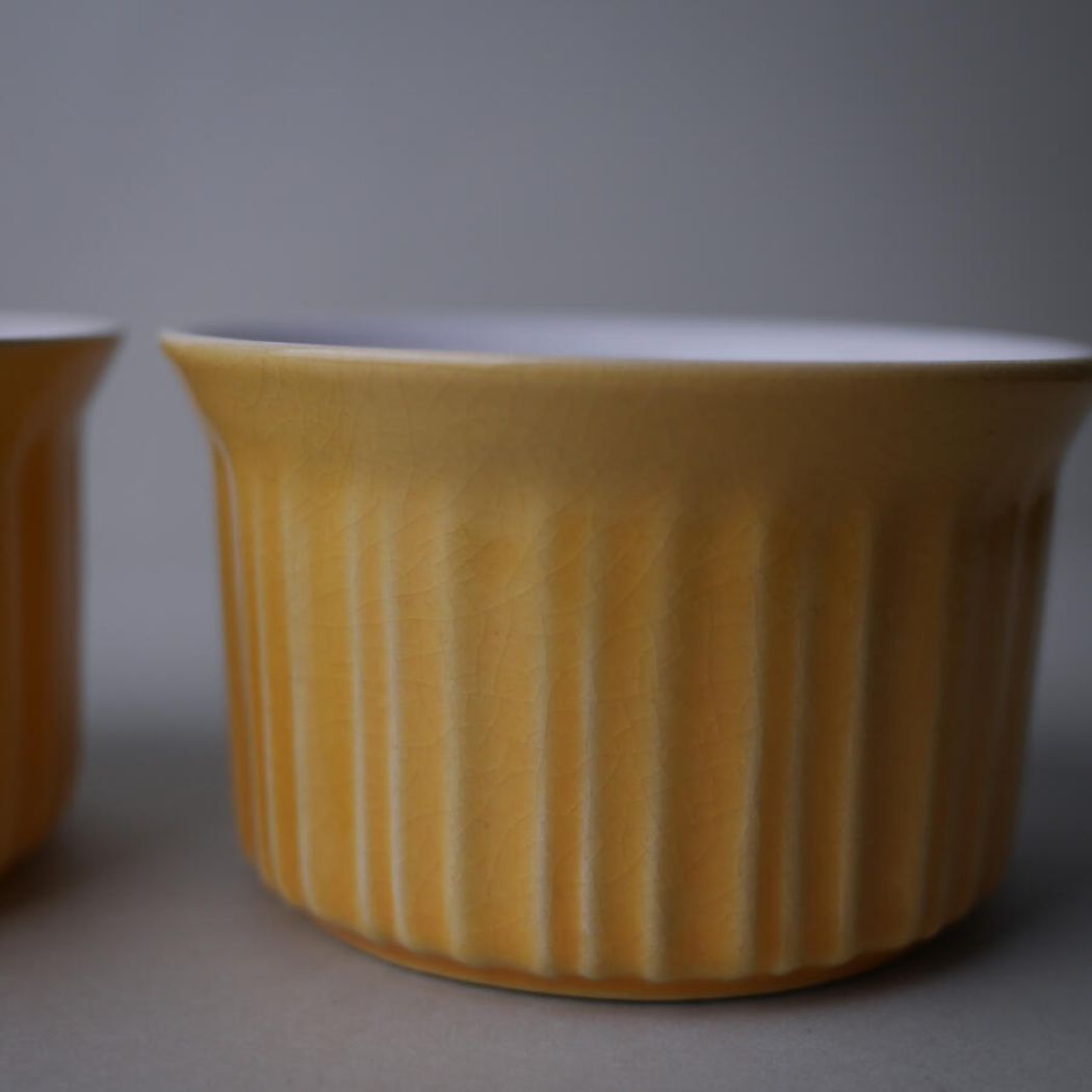 Gule & Hvide Ramekin Skåle, 2 stk. 3