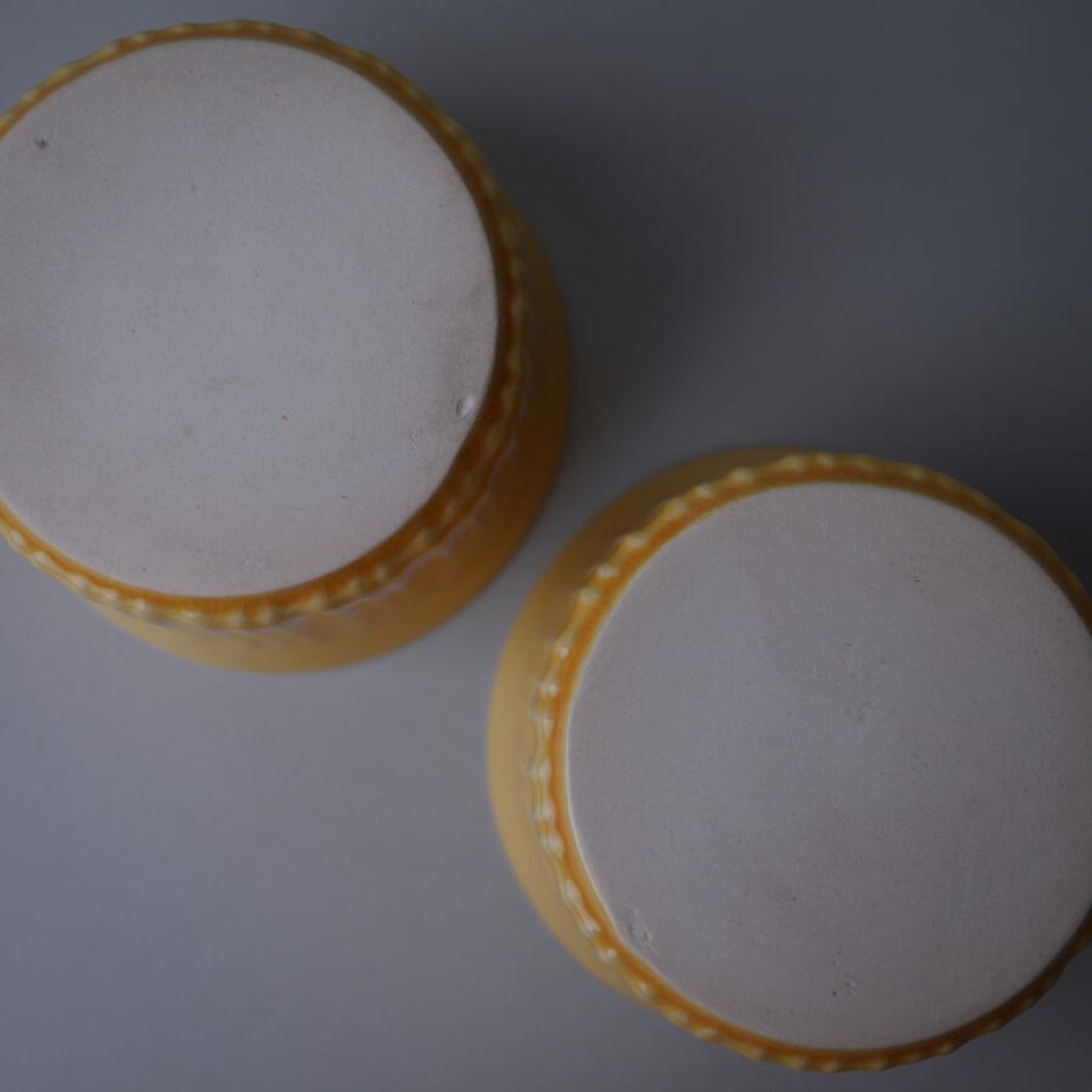 Gule & Hvide Ramekin Skåle, 2 stk. 7