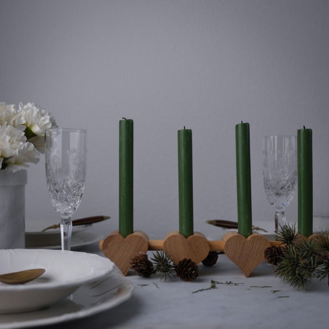 Hjerte Adventsstage i Træ