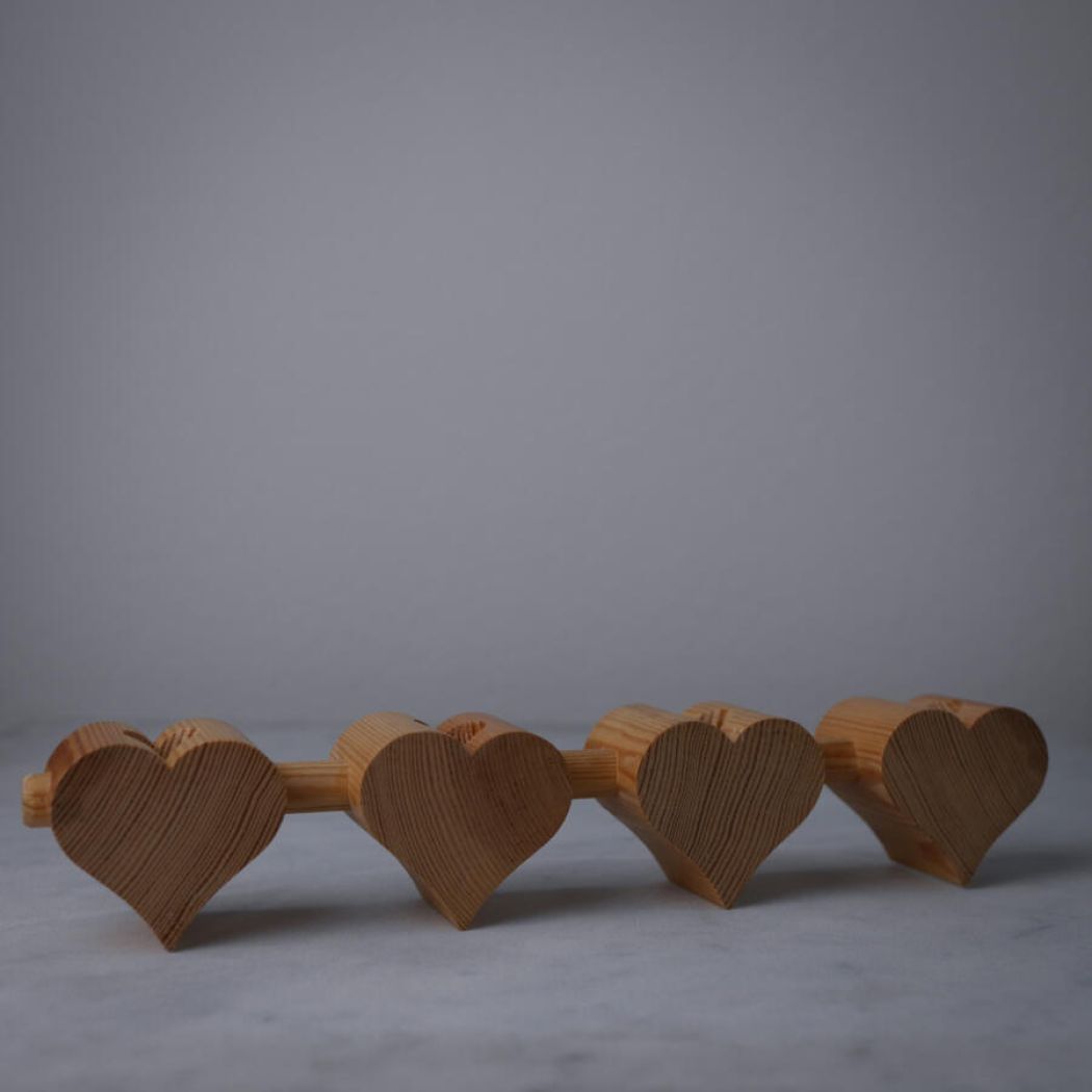 Hjerte Adventsstage i Træ 1