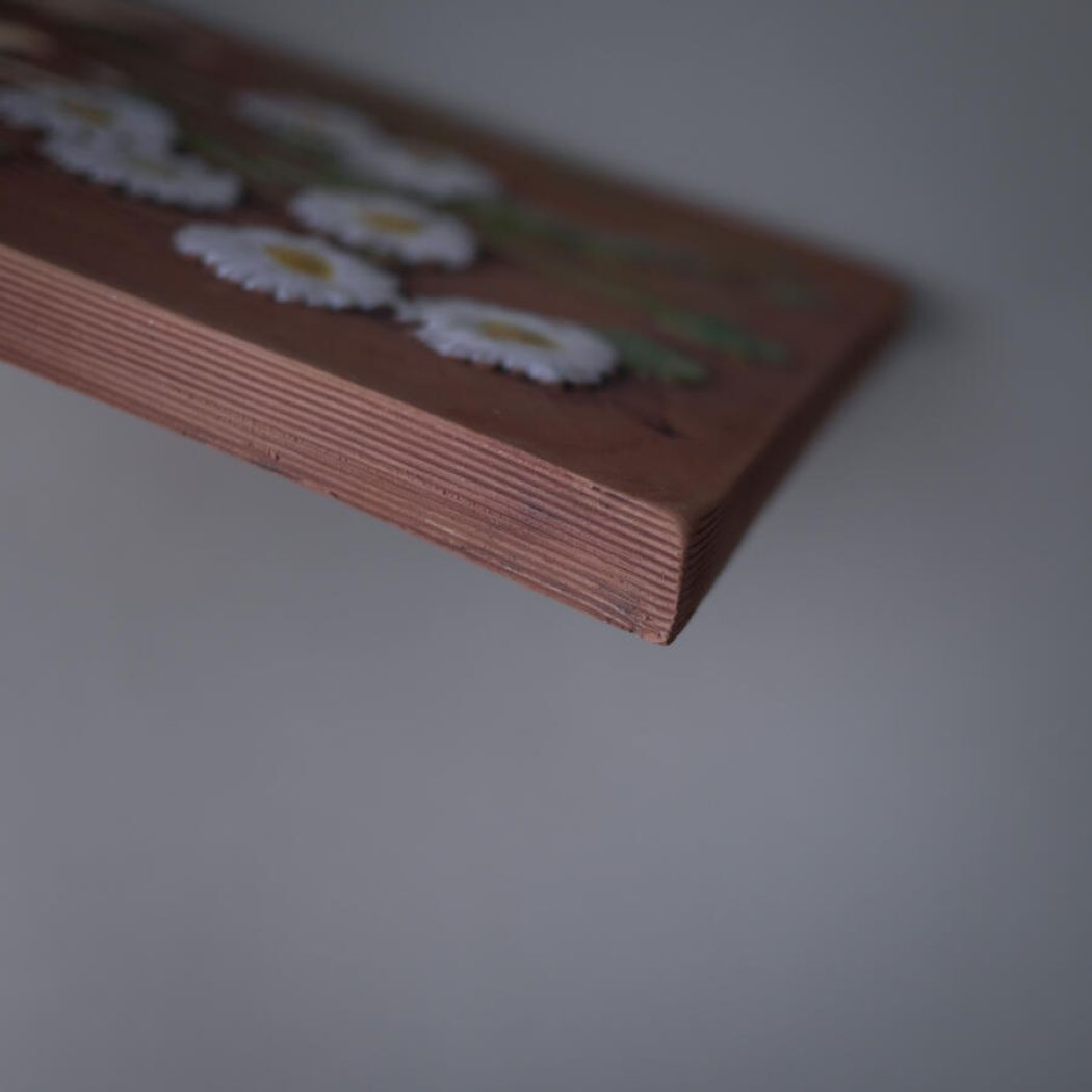 Stort Relief med Hvide Blomster & Strå 4