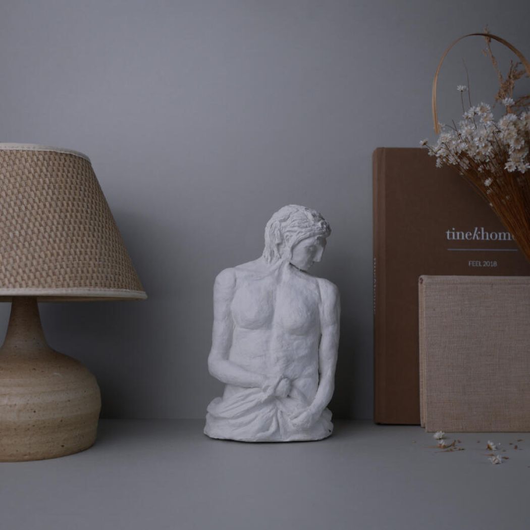 Håndlavet Hvid Kunst Skulptur